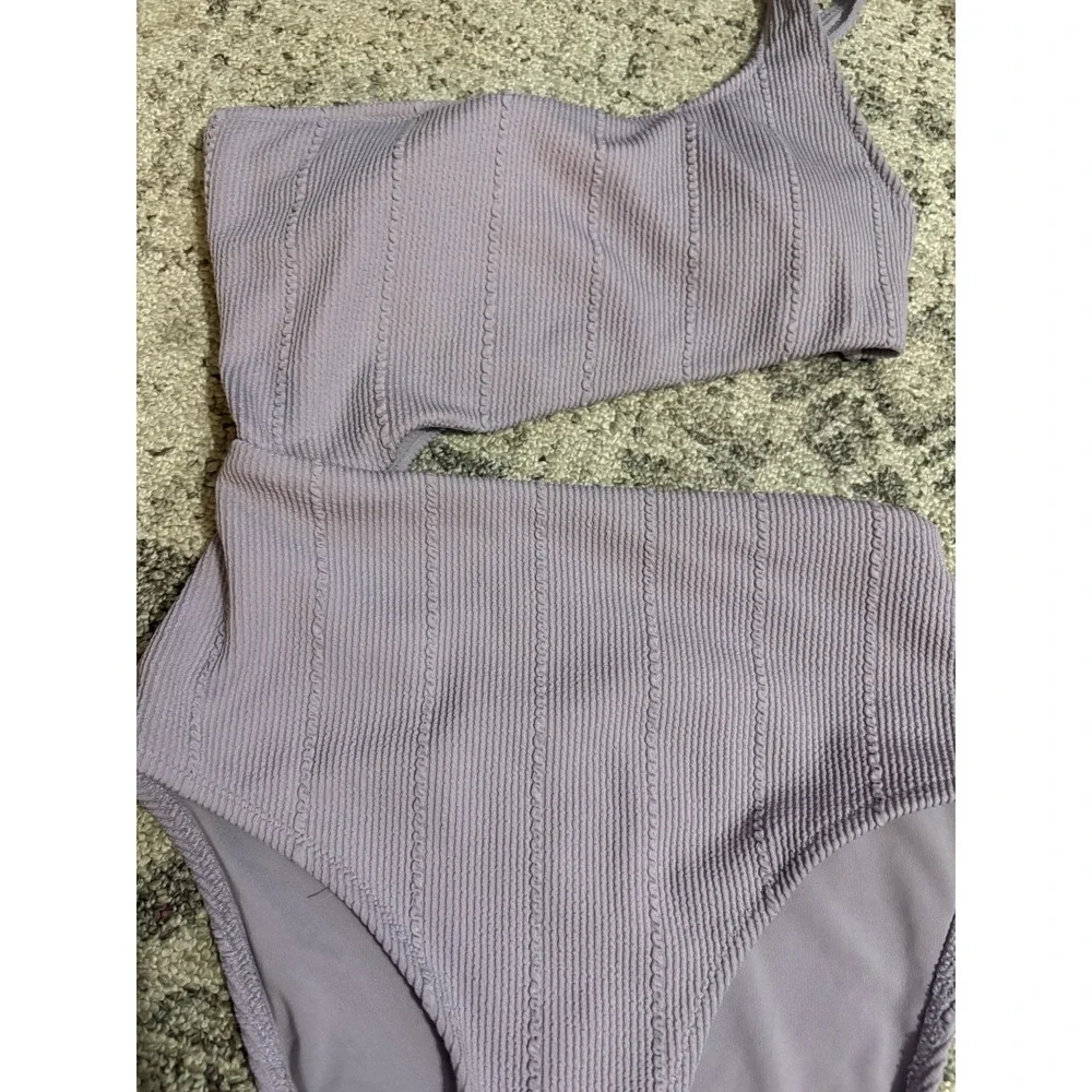 Aerie Light Purple A Symmetrical One Piece Crinkle Swimsuit Size Xs